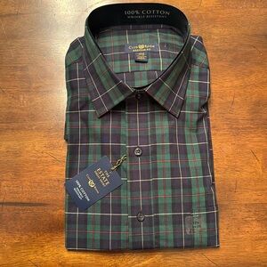 Men’s plaid button down shirt 17 1/2  34-35 NWT